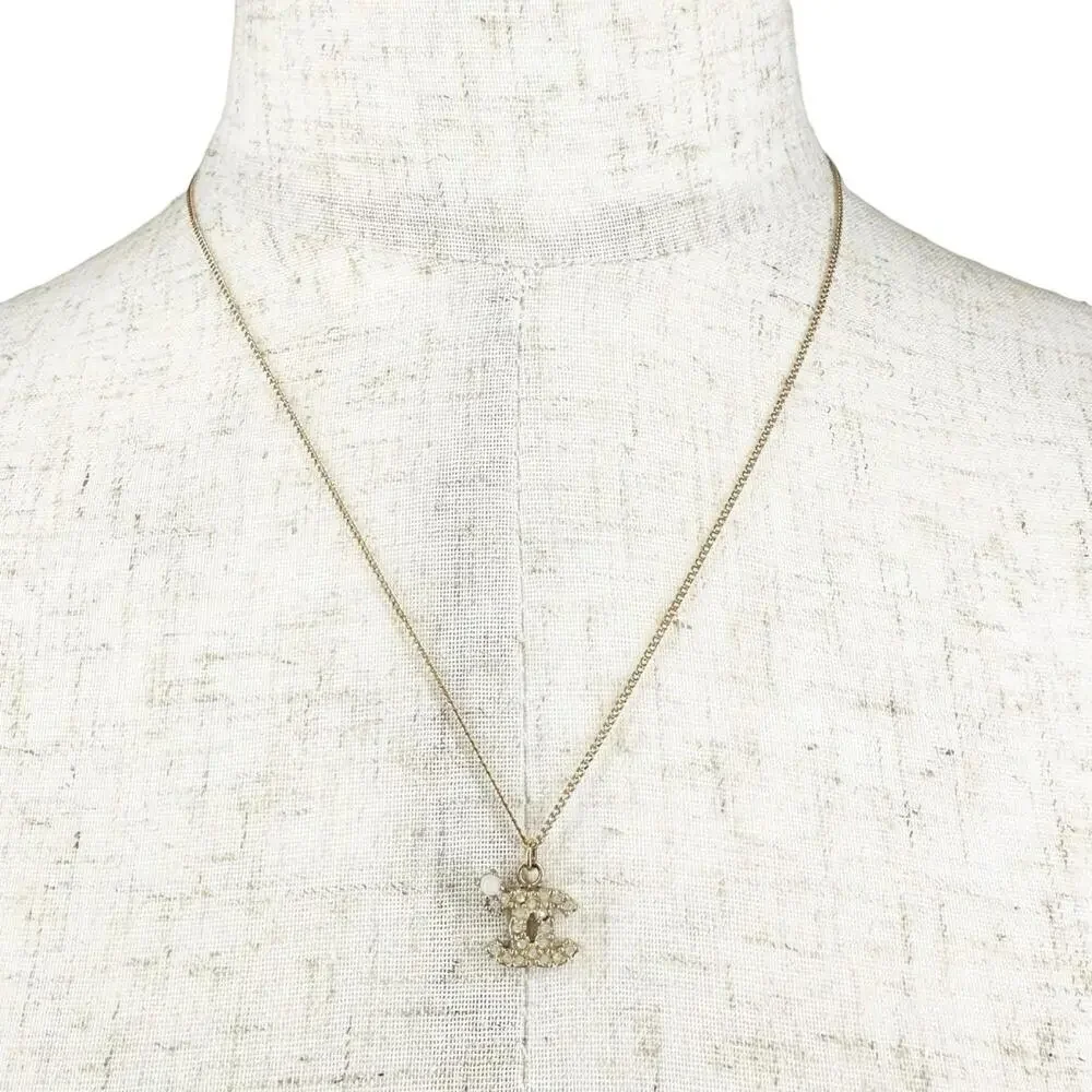 Chanel Cc Logo Pendant Necklace Metal #266498C84B